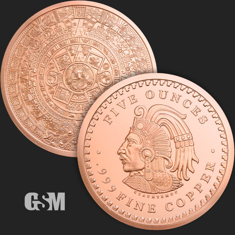 5 oz Aztec Calendar Copper Round