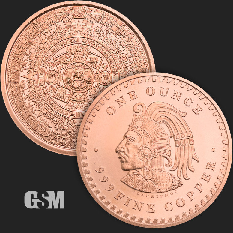 1 oz Aztec Calendar Copper Round