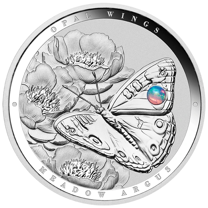 2026 $2 Niue Australian Opal Wings Meadow Argus 1oz Proof Ag999