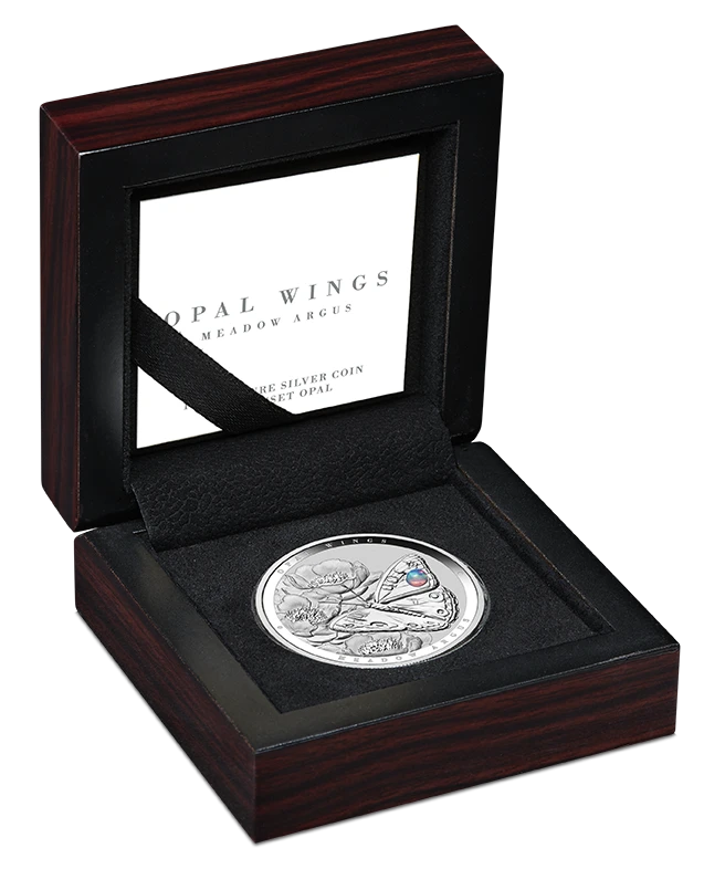 2026 $2 Niue Australian Opal Wings Meadow Argus 1oz Proof Ag999