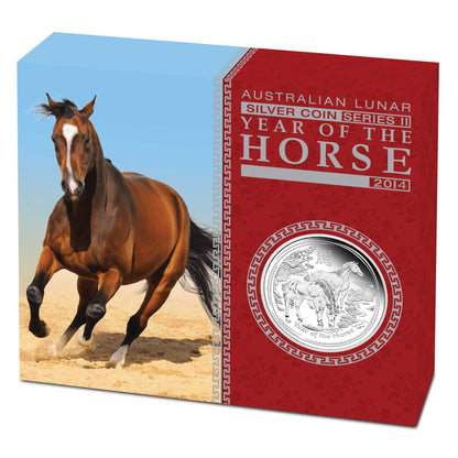 2014 Australian Lunar Series II Year of the Horse 1/2oz Silver Proof Coin
