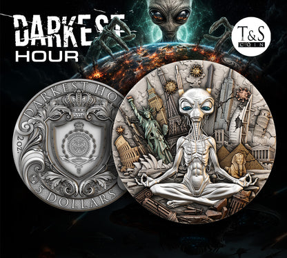 2026 $5 Niue The Darkest Hour 2 oz 999.9 Ag