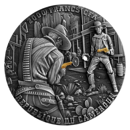 2024 2000 CFA Cameroon Cowboy Duel 2 oz 999.9 Ag