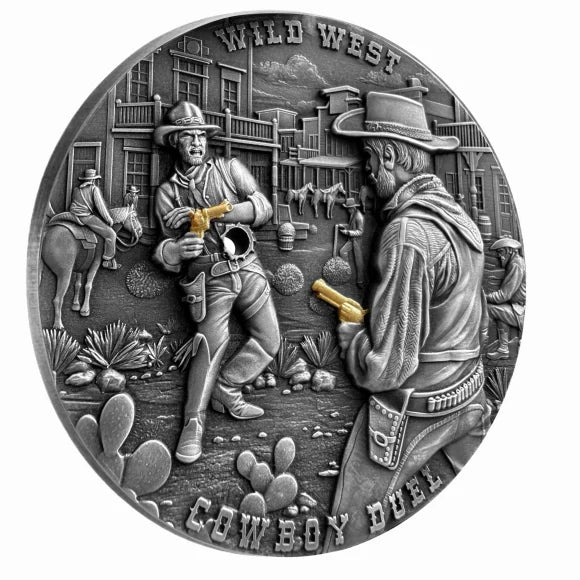 2024 2000 CFA Cameroon Cowboy Duel 2 oz 999.9 Ag
