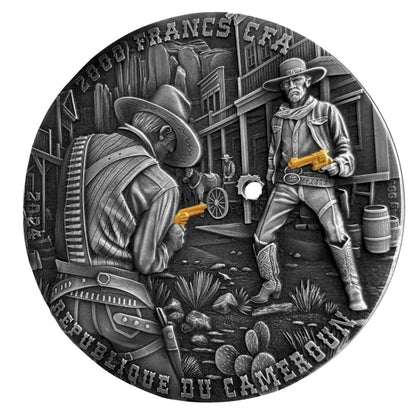 2024 2000 CFA Cameroon Cowboy Duel 2 oz 999.9 Ag