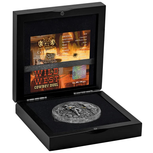 2024 2000 CFA Cameroon Cowboy Duel 2 oz 999.9 Ag