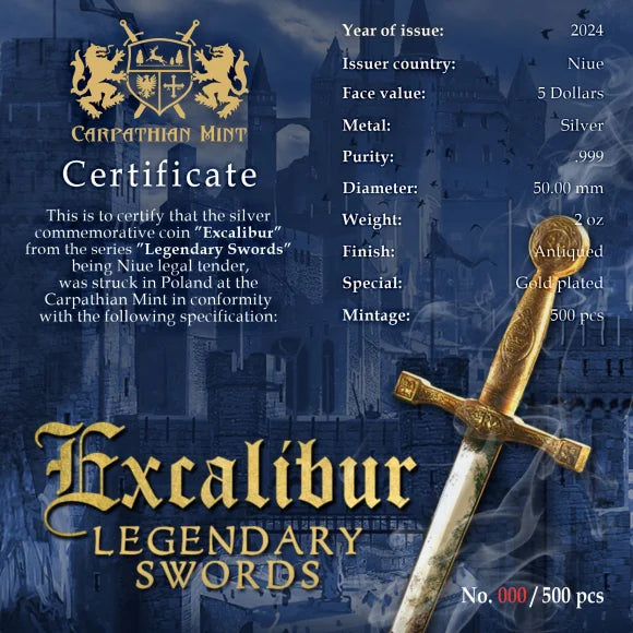 2024 $5 Niue Excalibur