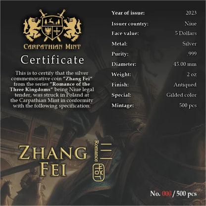 2023 $5 Niue Island Zhang Fei