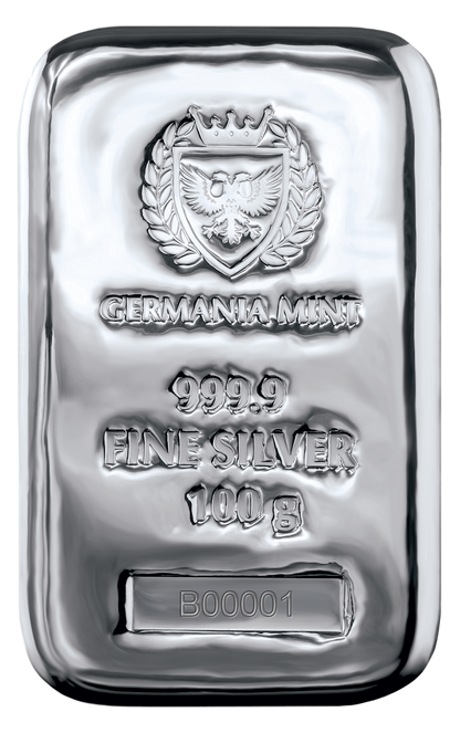 Germania Mint 100g ag9999 cast bar