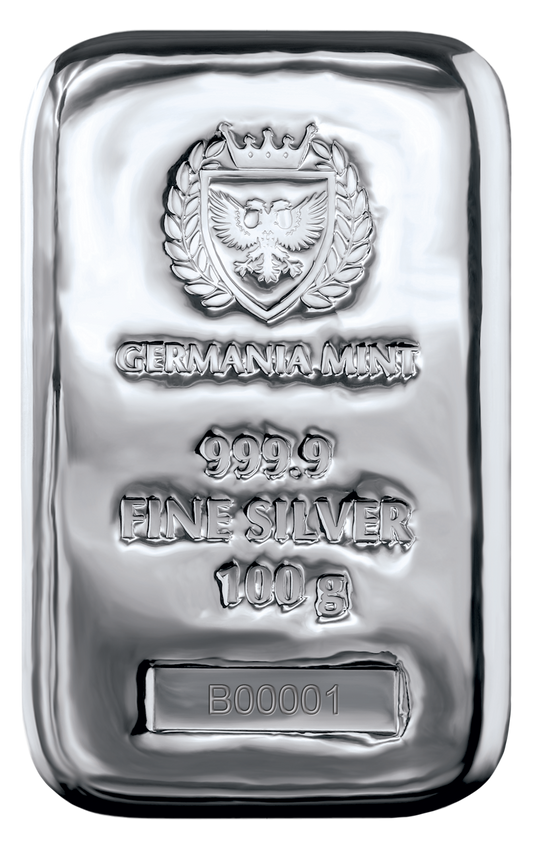 Germania Mint 100g ag9999 cast bar