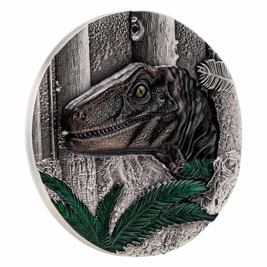 2026 Liberia Velociraptor Jurassic Life Ag999 1oz UHR
