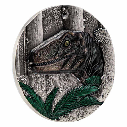 2026 Liberia Velociraptor Jurassic Life Ag999 1oz UHR