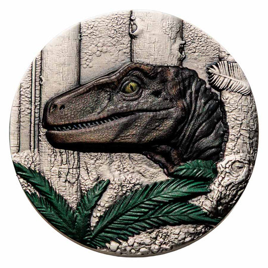 2026 Liberia Velociraptor Jurassic Life Ag999 1oz UHR