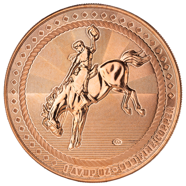 Scottsdale Cowboy with Buffalo Privy 1 oz Copper Round
