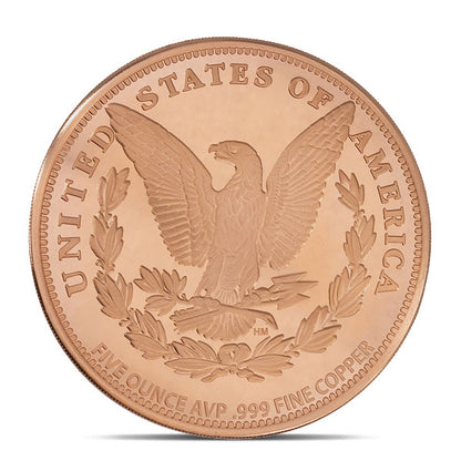 Copper Morgan Round - 5 AVDP Oz, .999 Pure Copper