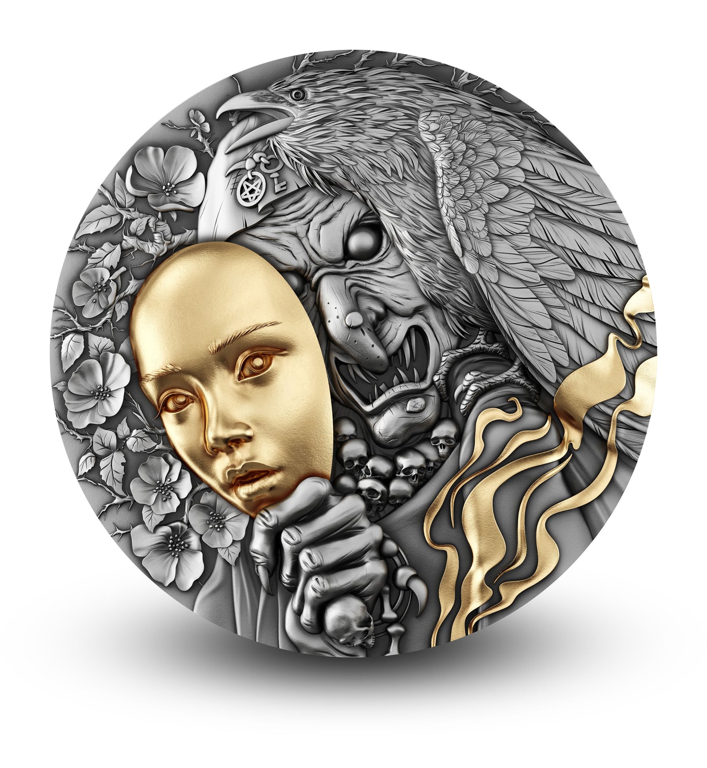 2023 $5 Niue Behing The Mask 2 oz 999.9 Ag