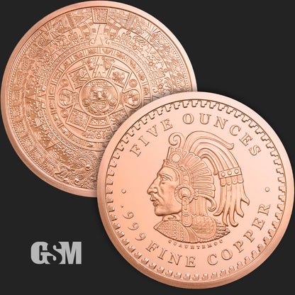 5 oz Aztec Calendar Copper Round