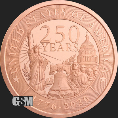 5 oz U.S. 250th Anniversary Copper Round