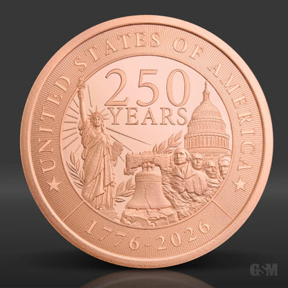 1 oz U.S. 250th Anniversary Copper Round