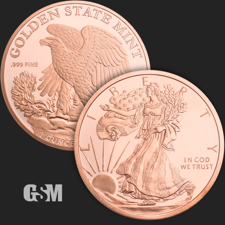 1 oz Walking Liberty Copper Round