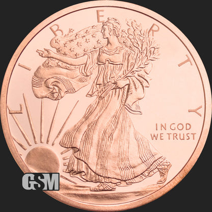 1 oz Walking Liberty Copper Round