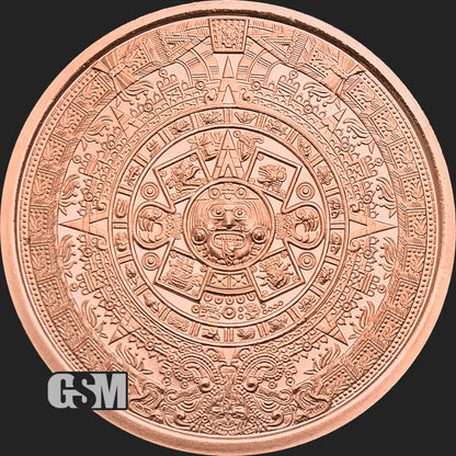 1 oz Aztec Calendar Copper Round