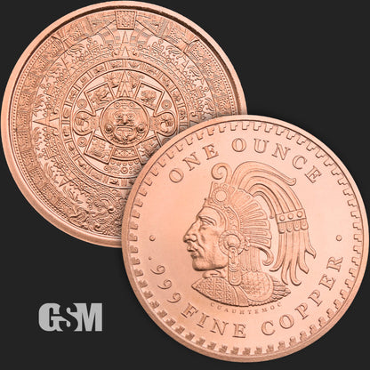 1 oz Aztec Calendar Copper Round