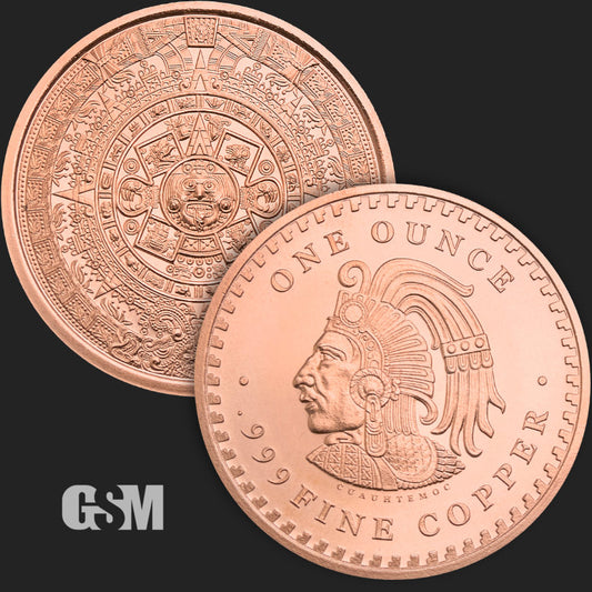 1 oz Aztec Calendar Copper Round