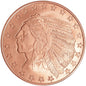 1 oz. Highland Mint Copper Round .999 Fine - Incuse Indian -