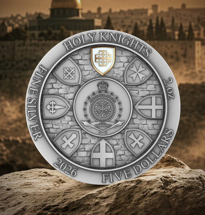 2026 $5 Niue JERUSALEM KNIGHTS 2 oz 999.9 Ag