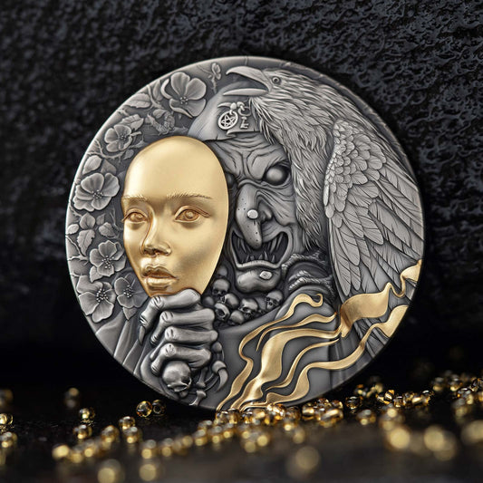 2023 $5 Niue Behing The Mask 2 oz 999.9 Ag