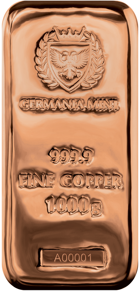 2022 Germania Copper Cast Bar 1000 g