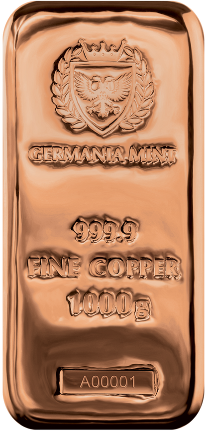 2022 Germania Copper Cast Bar 1000 g