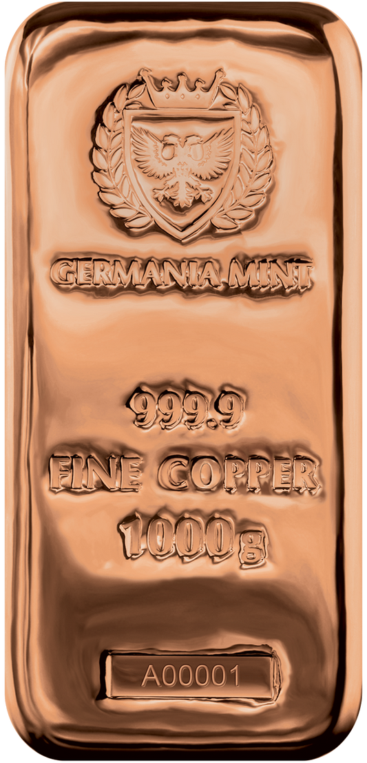 2022 Germania Copper Cast Bar 1000 g