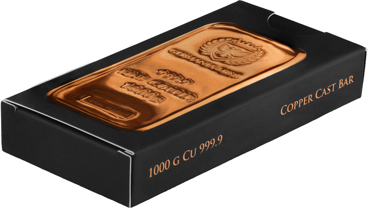 2022 Germania Copper Cast Bar 1000 g
