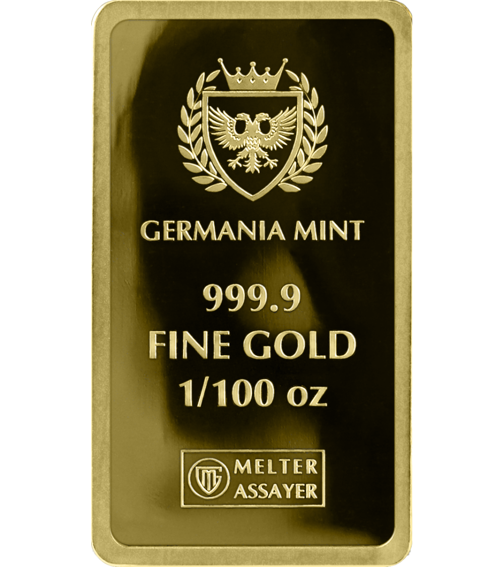 Germania 1/100th oz Au 999.9 Stamped Bar Proof
