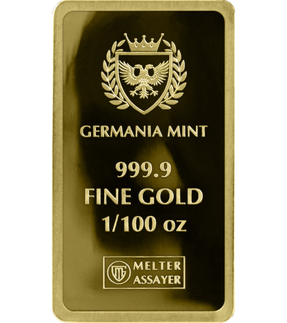 Germania 1/100th oz Au 999.9 Stamped Bar Proof