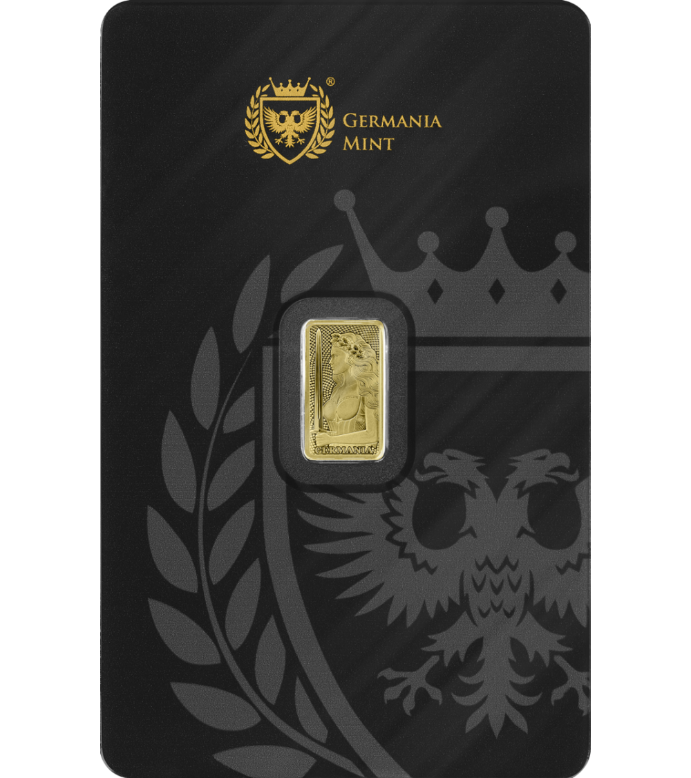 Germania 1/100th oz Au 999.9 Stamped Bar Proof