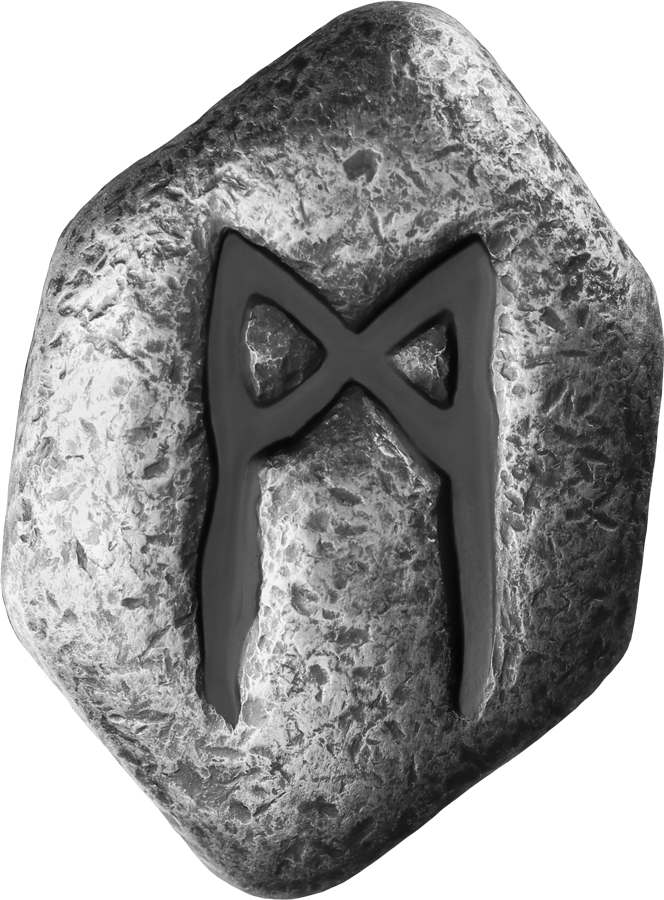 2025 Mannaz 1 oz Ag 999.9 Cast Rune