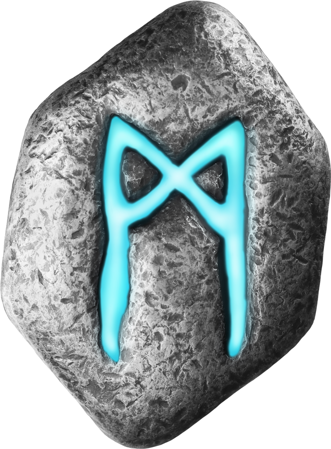 2025 Mannaz 1 oz Ag 999.9 Cast Rune