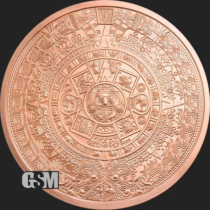 5 oz Aztec Calendar Copper Round