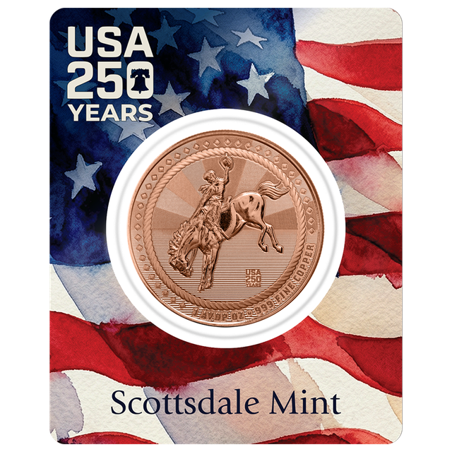 Scottsdale Cowboy with 250th Privy 1 oz Copper Round