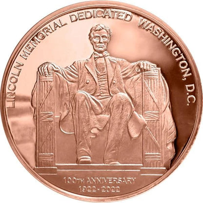 1 oz. Highland Mint Copper Round .999 Fine - Lincoln Memorial -