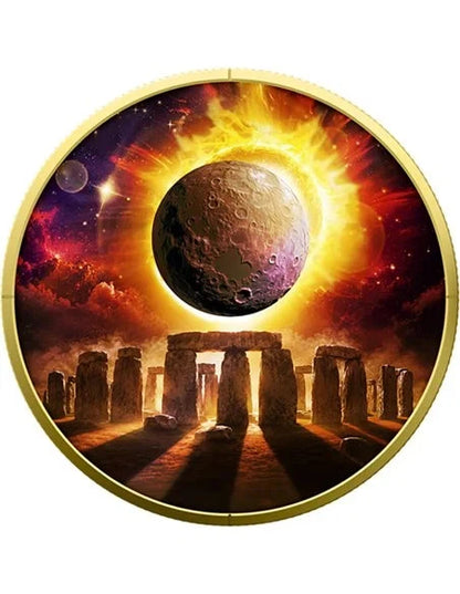 2026 SOLAR ECLIPSE STONEHENGE 1 Oz Silver Round
