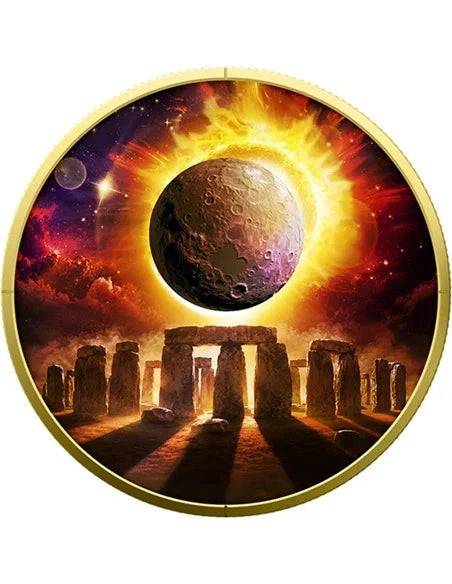 2026 SOLAR ECLIPSE STONEHENGE 1 Oz Silver Round
