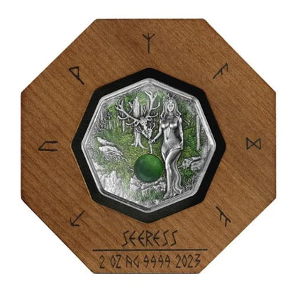 2025 Germania Witchcraft-Seeress 2oz ultra high relief Antique silver coin