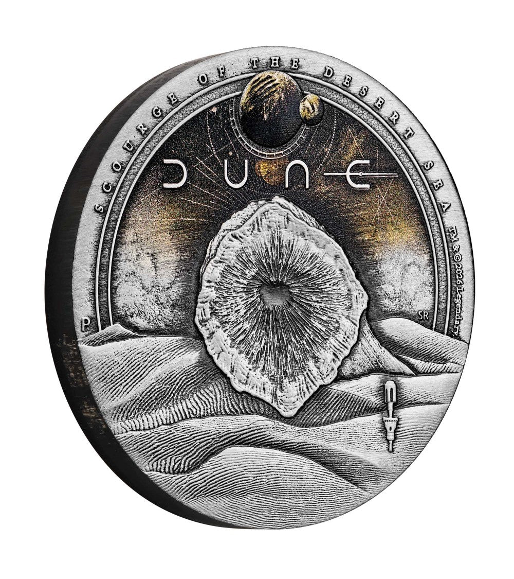 2026 Tuvalu Dune Scourge of the Desert Sea Ag999.9 2oz Antiqued Coloured